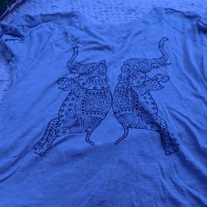 Women's  small grey elephant origami t-shirt